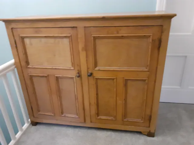 Large Antique Victorian pine cupboard larder