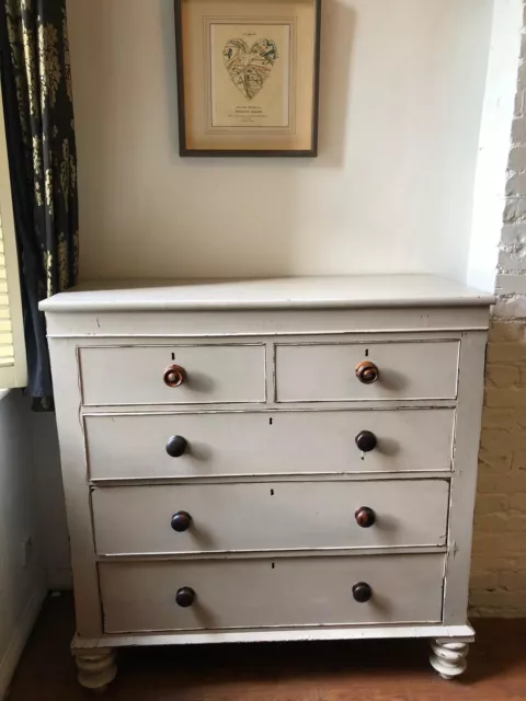 Late 19th Century Victorian Shabby Chic Vintage Chest of Drawers