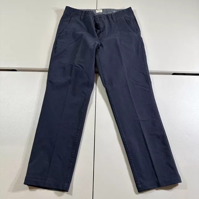 DOCKERS Slim Tapered Fit Chino Pants Men's 32x29 Navy Flat Front Slash Pocket