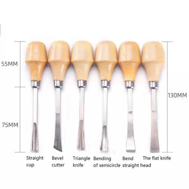 6x Wood Turning Lathe Chisel Set Woodworking Carving Woodturning Tool Sculpting