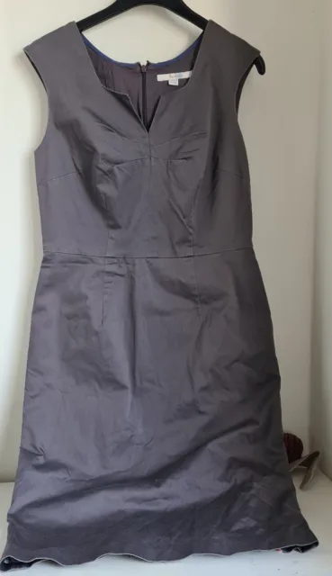 Boden Dress Size Uk12R Grey Cotton Shift Dress