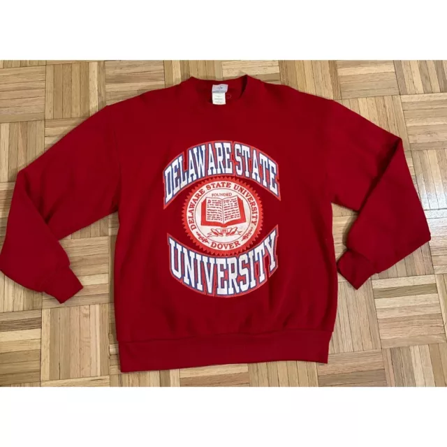 Vintage Delaware State University Crewneck Pullover Sweatshirt Fits Mens Medium