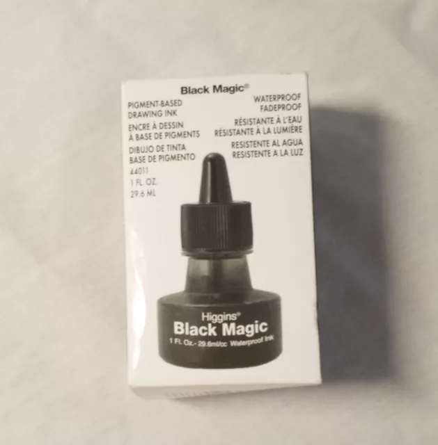 Tinta de dibujo pigmentada mágica negra Higgins, botella de 1 onza (44011)