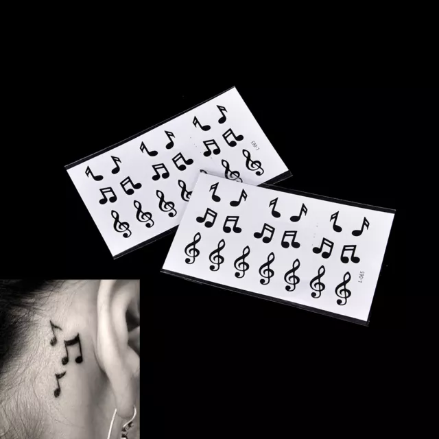 5X Fake Temporary Tattoo Sticker Music Note Arm Body Waterproof Women .EL