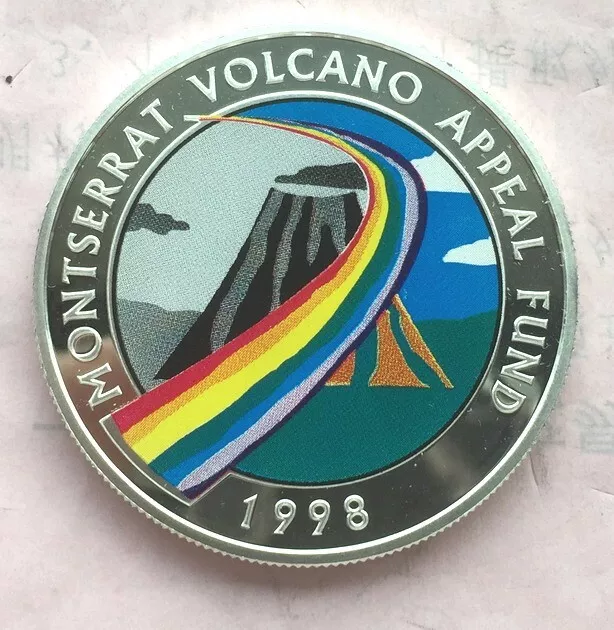 East Caribbean 1998 Volcano Appeal Fund 10 Dollars Silver Coin,Proof