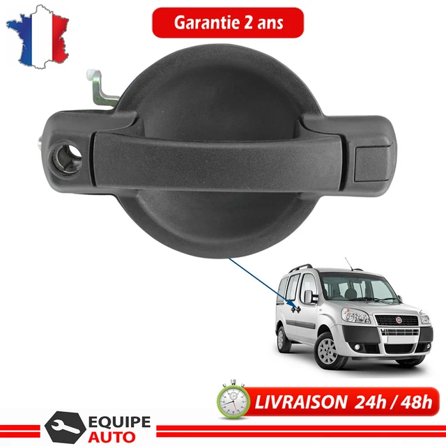 Poignée De Porte Latérale Droite Coulissante - Pour Fiat Doblo 2009+ & Fiorino 2007+ | Noir | Pièce Générique