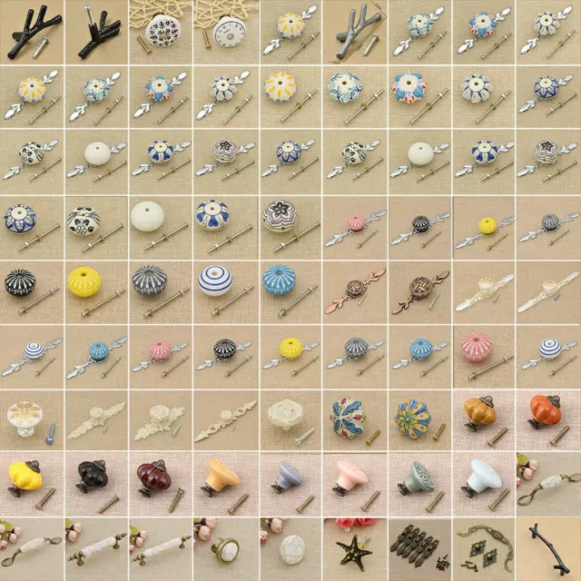 Ceramic Cabinet Knob Cupboard Pull Door Handle Kitchen Hardware Drawer Decor DIY