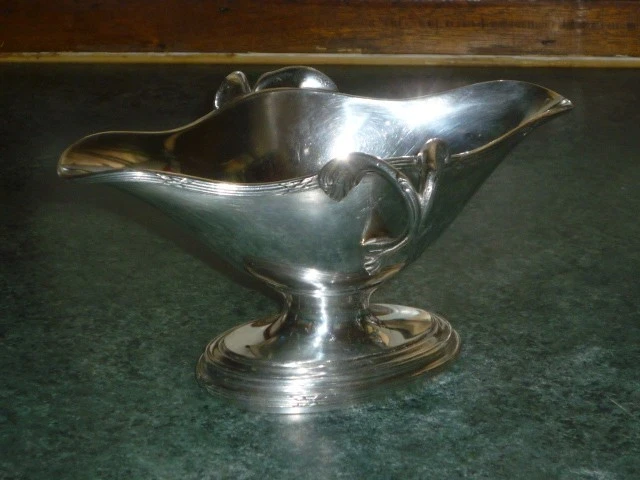 Saucière argentée Contours Filet - Vintage