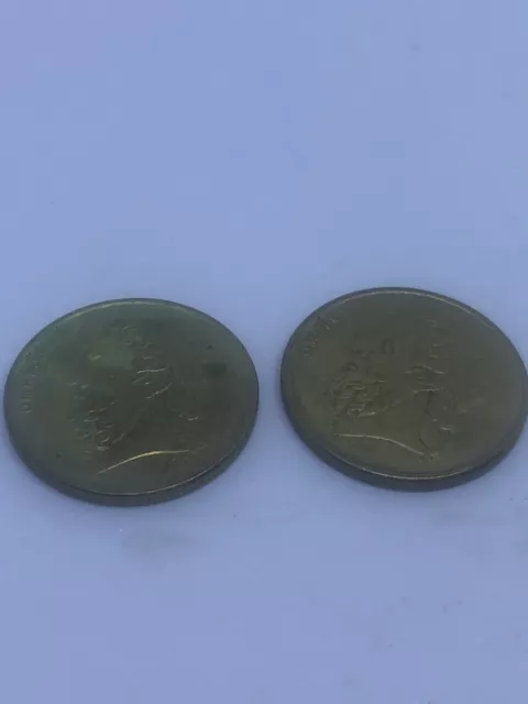 2 X 1988 Greece 50 Apaxme Coin Collectors Coins Vgc Free Uk P&P 2