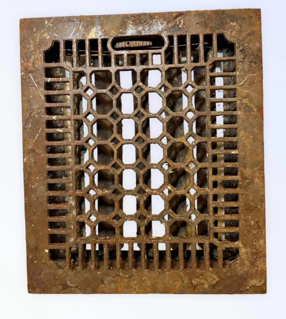 Antique Cast Iron Heating Grate Cover Vent Register Honeycomb 14 X 12”