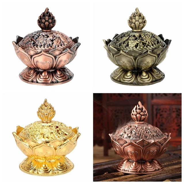 Holy Mini Lotus Incense Tray Zinc Alloy Alloy Incense Burning Box  Indoor