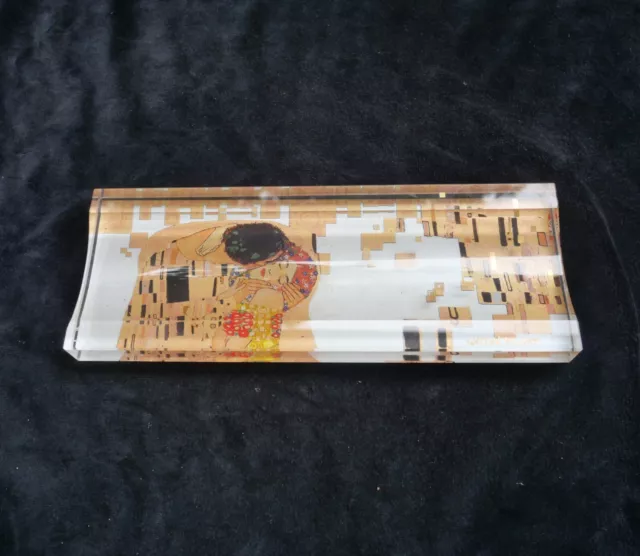 Goebel Artis Orbis Stiftablage Gustav Klimt "Der Kuss" Glas 26 x 10 cm TOP