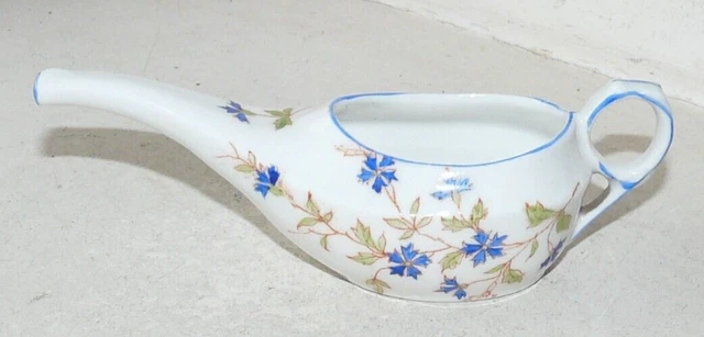 Biberon-Canard De Malade En Porcelaine Decor Aux Barbeaux