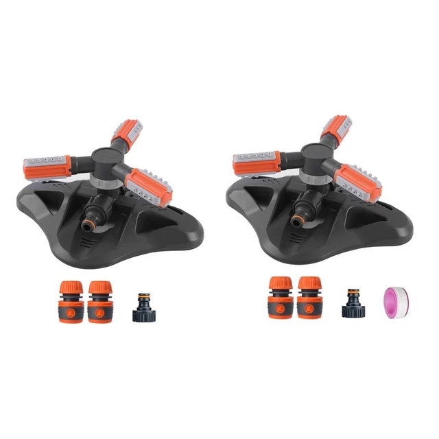 Automatic 360 Degree Rotating Sprinkler 3 Arms Water Connector Set Nozzle