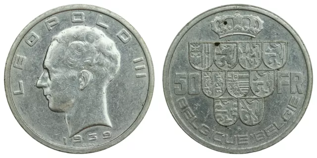 Belgium - 50 Francs 1939 (BELGIQUE:BELGIE) - Silver