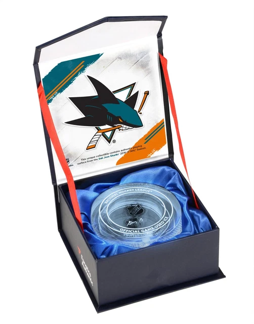 San Jose Sharks Crystal Puck-Filled w/Ice From 2016-17 NHL Season