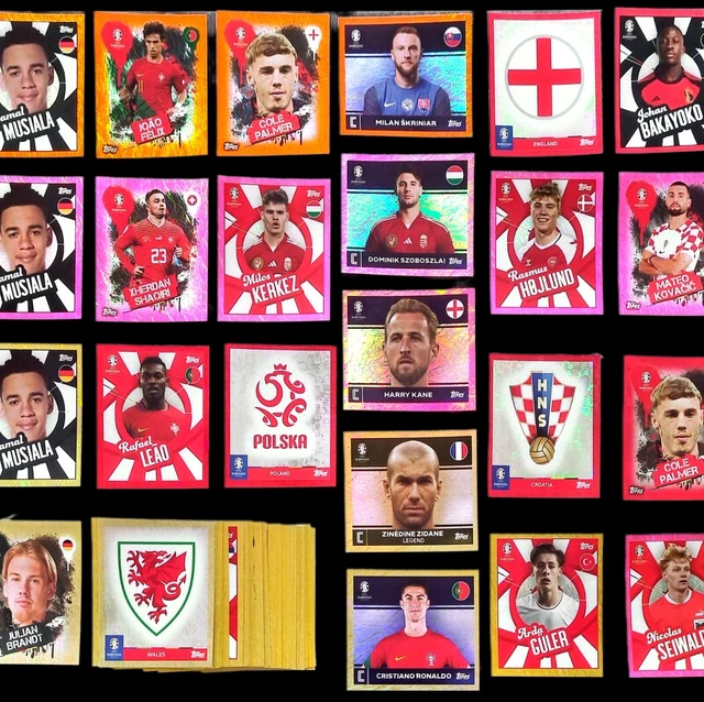 Topps UEFA EURO 2024 Sticker - Swiss Edition - Parallel - GOLD - ORANGE - PINK