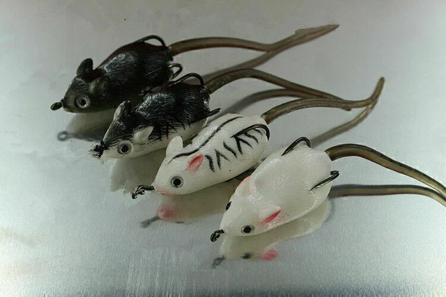 4Pcs Large Soft Rubber Mouse Fishing Lures Baits Top Water Tackle Hooks Bait 4Pcs Large Soft Rubber Mouse Fishing Lures Baits Top Water Tackle Hooks Bait