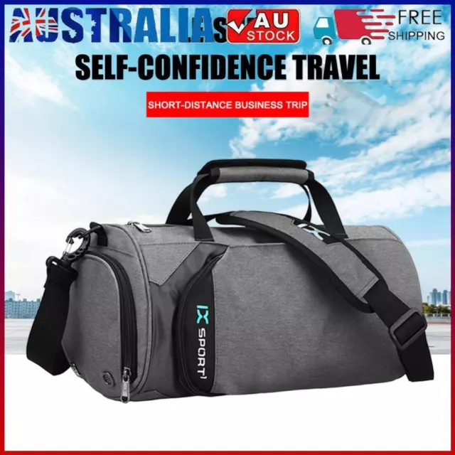 Polyester Sports Bag Large Capacity Sports Backpack for Men Women (Dark Grey) #