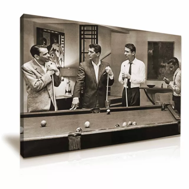 The Rat Pack Playing Pool Movie Sepia Brown Canvas Modern Home Art ~ 5 Size