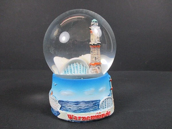 Palla di Neve Warnemünde Snowglobe Souvenir Germania, Nuovo
