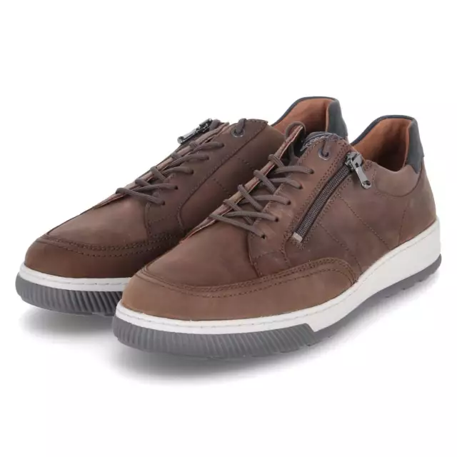 Waldläufer Herren Low Sneaker H-DAVID Braun Rauleder