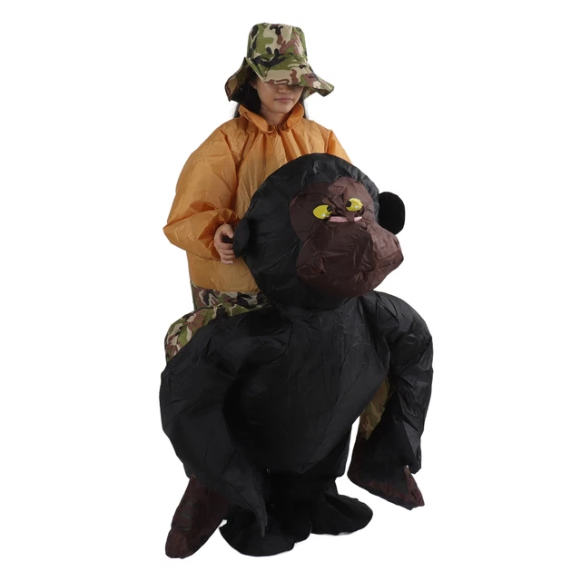 Divertente costume da scimpanzé gonfiabile per adulti abito divertente