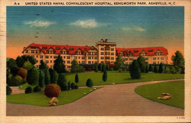 Postcard United States Naval Convalescent Hospital Asheville NC