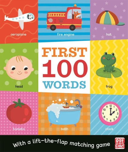 FIRST 100 WORDS: A board book with a lift-the-flap matching game by Pat ...