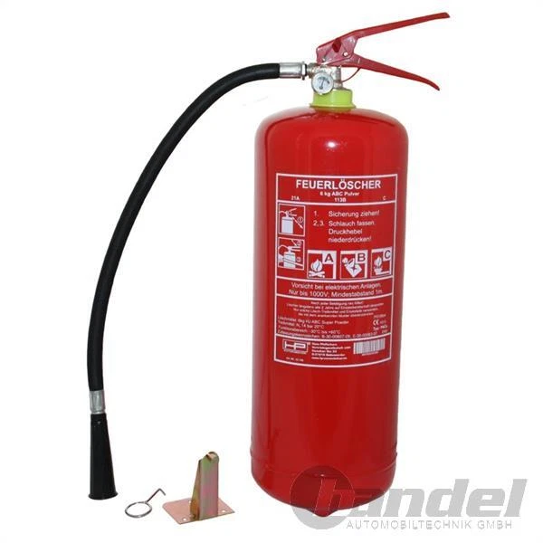 ESTINTORE AUTO 6Kg ABC POLVERE MANOMETRO PROTEZIONE ANTINCENDIO AUTO
