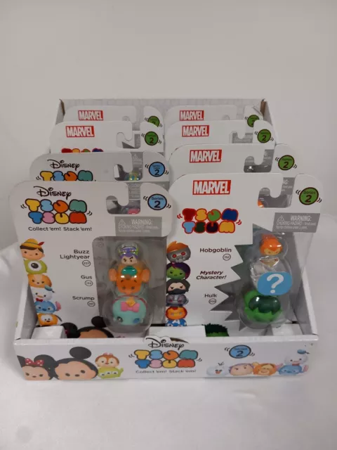 JAKKS DISNEY MARVEL TSUM TSUM KONVOLUT LOT 8x SERIES 2 SETS IN SALES DISPLAY