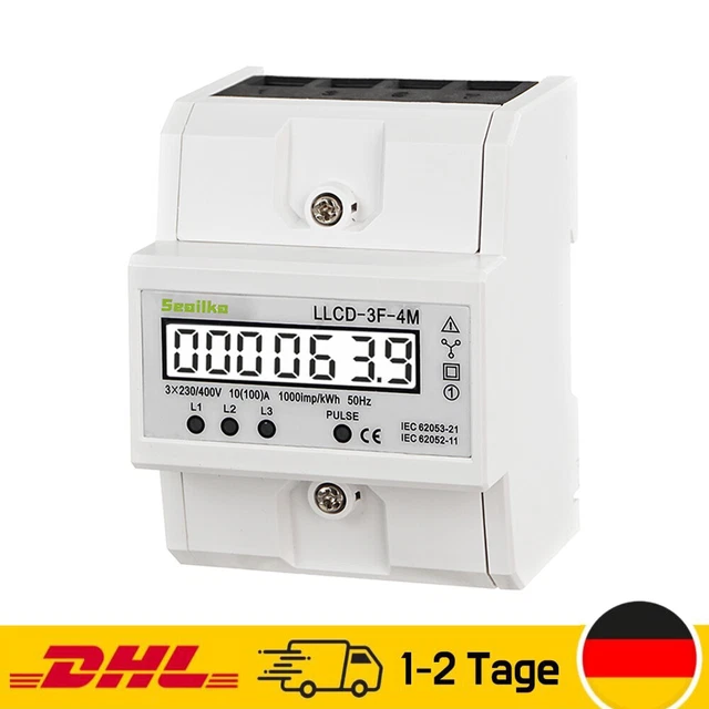 Contatore Elettrico Trifase Digitale - Misuratore Di Corrente 3 Fasi 5-100A Con LCD Per Quadri Elettrici - Foto 9