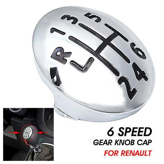 Bouton de changement de vitesse chrome match parfait pour Renault Clio Megane Sc