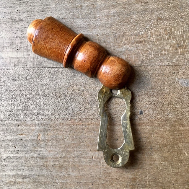 Vintage Escutcheon Keyhole Wooden Antique Door Hardware Victorian Old Salvage