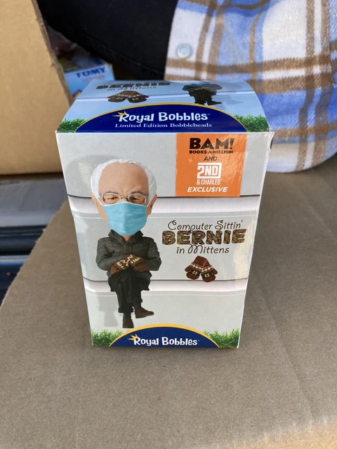 Royal Bobbles Computer Sittin' Bernie Sanders in Mittens LE Exclusive Bobblehead 2