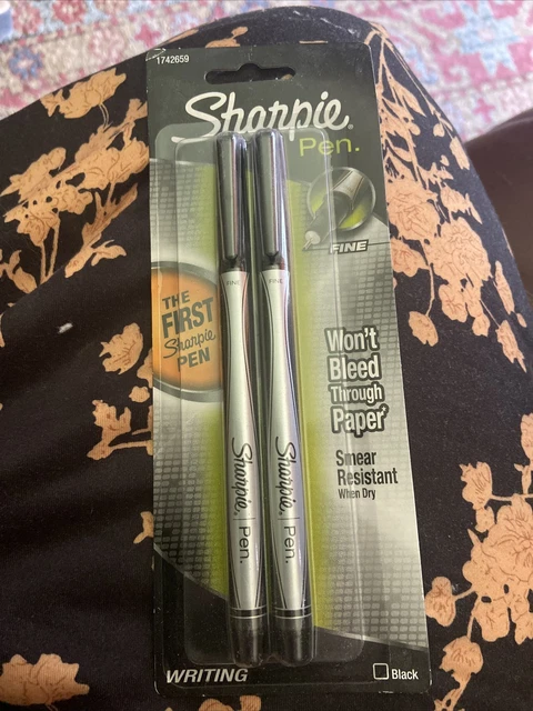 Sharpie PEN Black 2 pk Fine Point NO BLEED Water/Smear Resist Non-Toxic 1742659