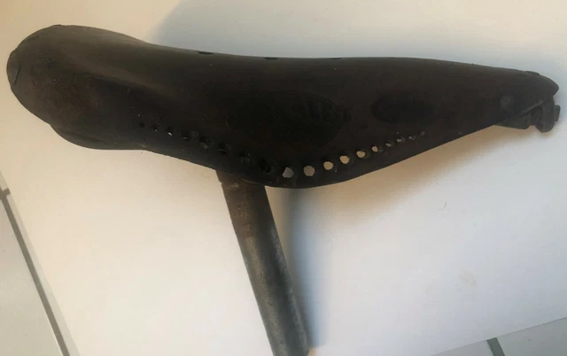 Ancienne Selle de Vélo Cuir Marron IDÉALE Modèle 51 France Collection
