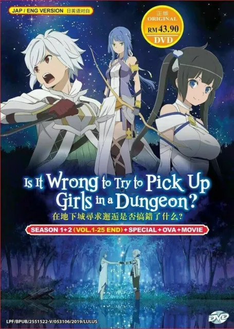 Is It Wrong to Try to Pick Up Girls in a Dungeon? Season 1-3 (Vol. 1-37  End) + OVA+ Special + Movie - *English Dubbed*