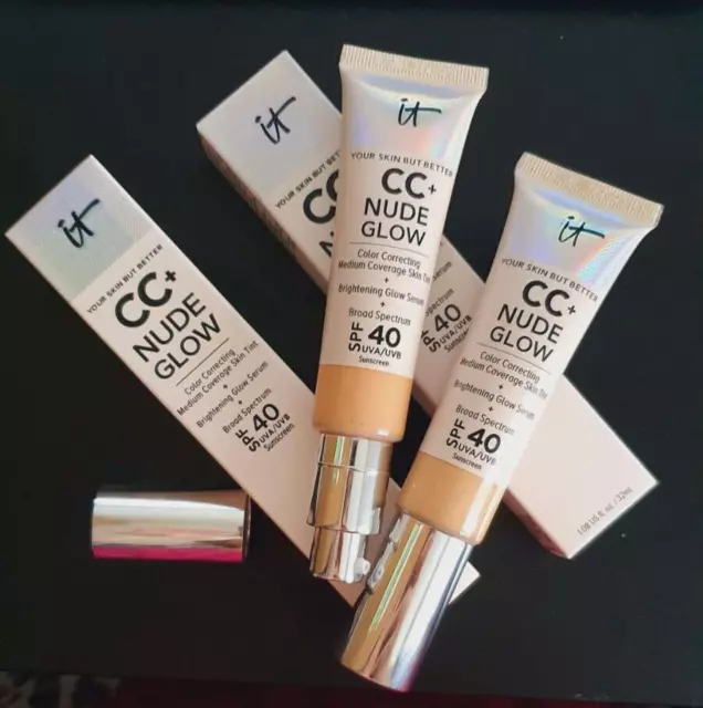 IT CC+ Nude Glow Colour Correcting Foundation Skin Brightening Serum SPF40 32ml