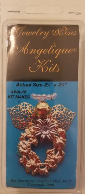 Angelique Kits Gold Filigree Angel Wreath Pin Beaded Jewelry Mac Enterprises VTG