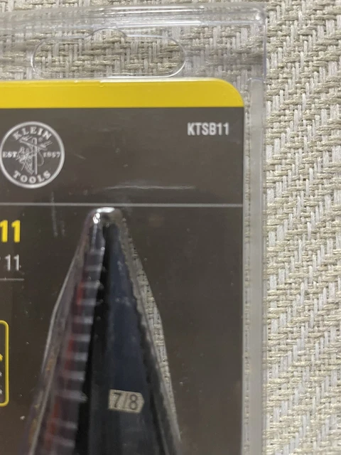 Klein Tools #11 7/8”- 1 1/8” Step Drill Bit Double-Fluted (KTSB11) NEW 2