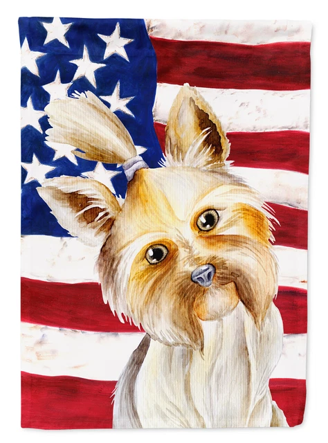Yorkie Yorkshier Terrier Patriotic Flag Garden Size CK1382GF