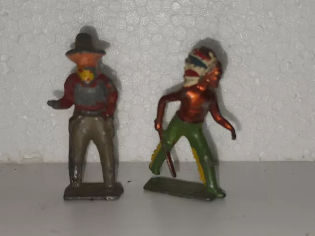 SET OF 2 American Cowboy Vintage Native American Indian Warrior