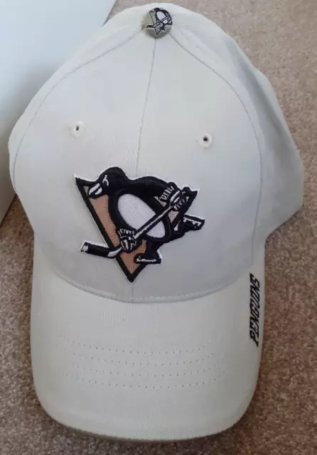 NHL Pittsburgh Penguins Hockey Rules baseball cap white/cream. Adjustable