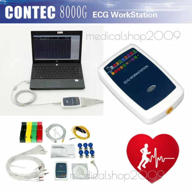 CONTEC8000G 12-lead ECG/EKG workstation Analysis Machine System Sync PC software