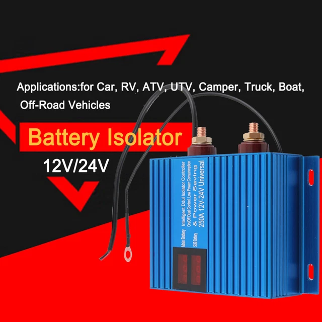 DUAL BATTERY SMART Isolator 250Amp Universal 12V/24V Emergency Starter