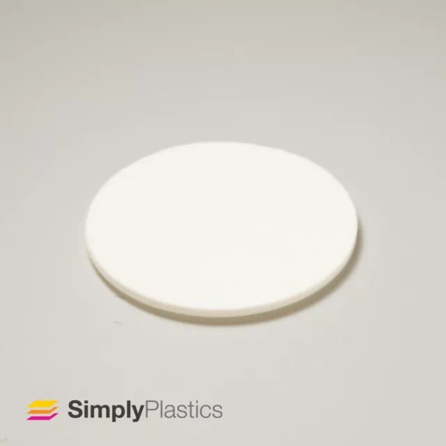 Perspex® Laser Cut White 069 Acrylic Plastic Discs Circles / Multi-packs