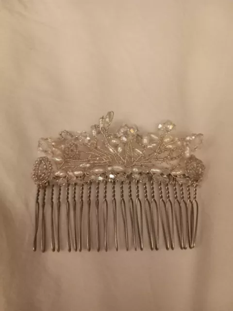 Beautiful Crystal & Beaded Pearl Hair Comb Wedding Bridal