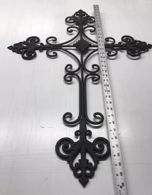 Cast Iron Wall Cross large Decorative 34" x 24"
