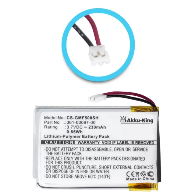 Akku für Garmin Fenix 5 / 5S - ersetzt 361-00097-00 - 230mAh Battery Accu 2